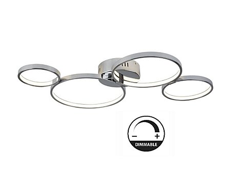Stropné LED svietidlo Searchlight 2004-4CC chróm