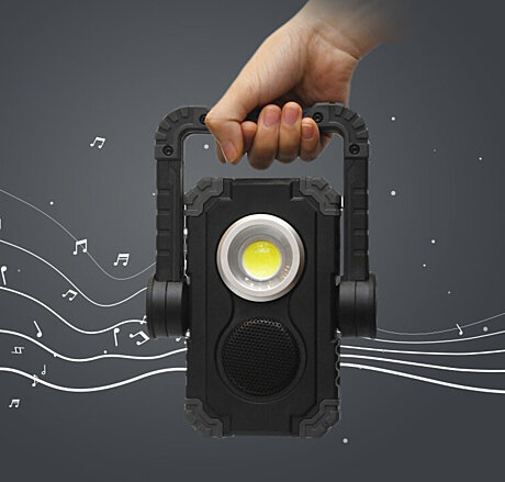 Multifunkčná LED reflektor s Bluetooth reproduktorom a magnety 39947