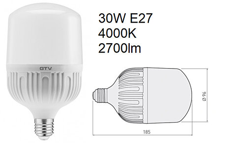 LED žiarovka 30W LD-ALF100-30W E27 4000K 2700lm